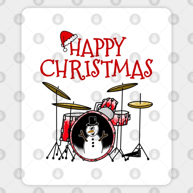 Christmas Drums Drummer Drum Teacher Xmas 2022 Magnet by doodlerob